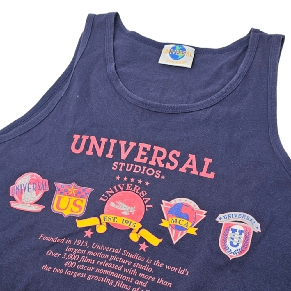 Vintage Universal Studios 1915 Hollywood Blue Tank Top Size Large‎ Made USA